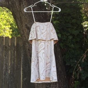 BCBGMaxAzria strapless white lace dress